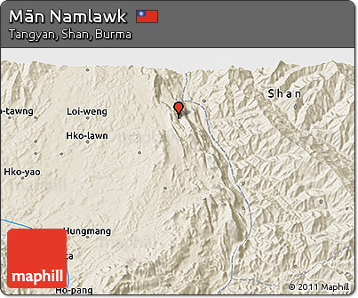 Shaded Relief 3D Map of Mān Namlawk
