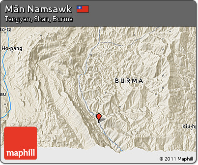 Shaded Relief 3D Map of Mān Namsawk