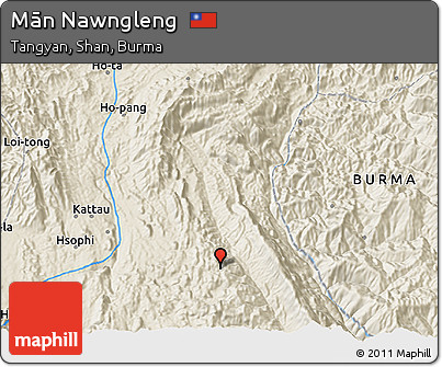 Shaded Relief 3D Map of Mān Nawngleng
