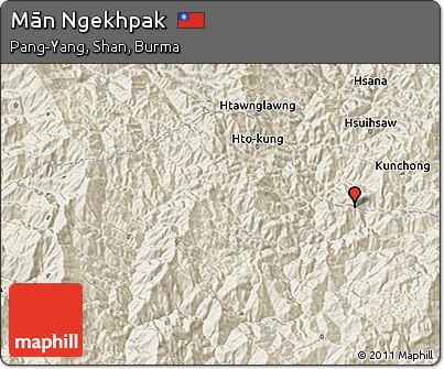 Shaded Relief 3D Map of Mān Ngekhpak