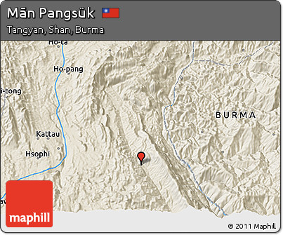 Shaded Relief 3D Map of Mān Pangsük