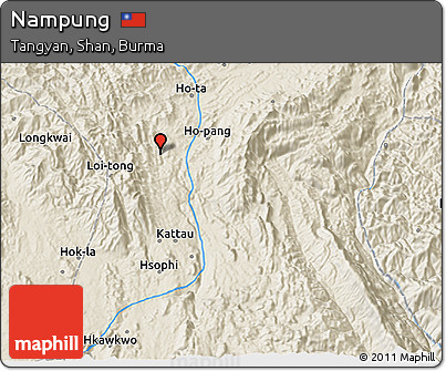 Shaded Relief 3D Map of Nampung