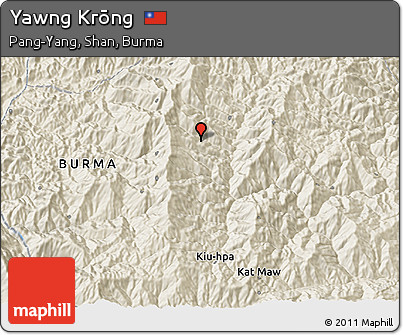 Shaded Relief 3D Map of Yawng Krōng