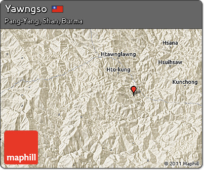 Shaded Relief 3D Map of Yawngso