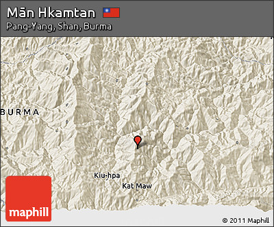 Shaded Relief 3D Map of Mān Hkamtan
