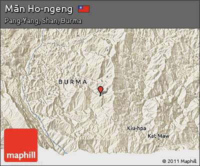 Shaded Relief 3D Map of Mān Ho-ngeng