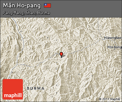 Shaded Relief 3D Map of Mān Ho-pang