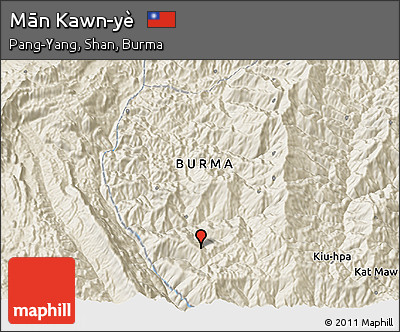 Shaded Relief 3D Map of Mān Kawn-yè