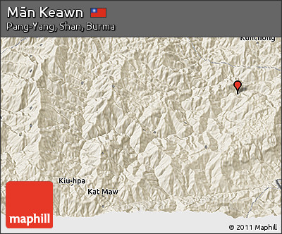 Shaded Relief 3D Map of Mān Keawn
