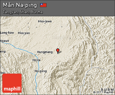 Shaded Relief 3D Map of Mān Na-ping