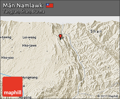 Shaded Relief 3D Map of Mān Namlawk
