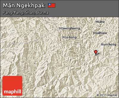 Shaded Relief 3D Map of Mān Ngekhpak