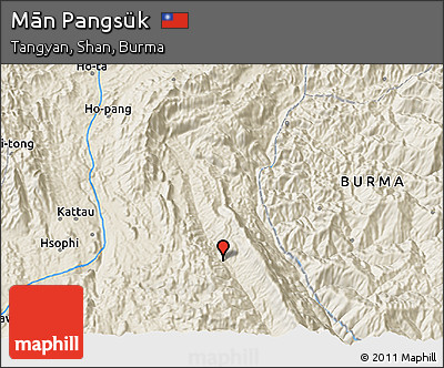 Shaded Relief 3D Map of Mān Pangsük