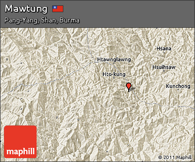 Shaded Relief 3D Map of Mawtung