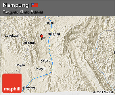 Shaded Relief 3D Map of Nampung