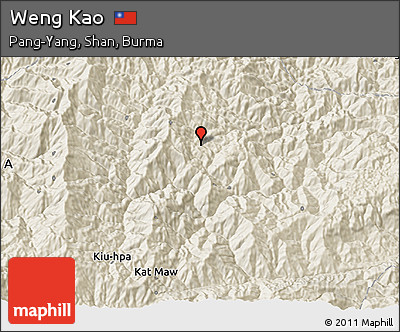 Shaded Relief 3D Map of Weng Kao