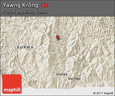 Shaded Relief 3D Map of Yawng Krōng