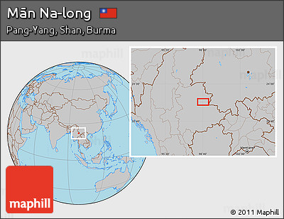 Gray Location Map of Mān Na-long