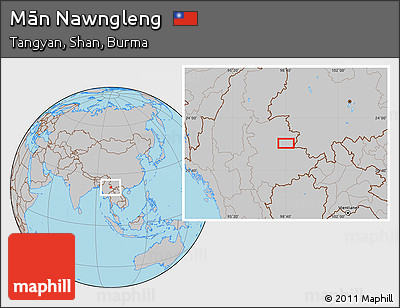Gray Location Map of Mān Nawngleng