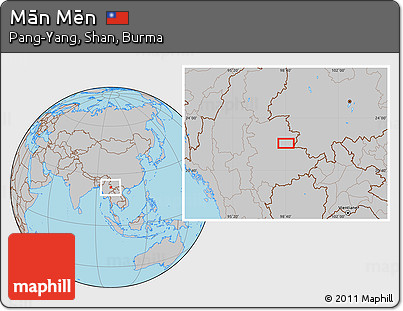 Gray Location Map of Mān Mēn