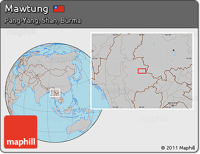 Gray Location Map of Mawtung
