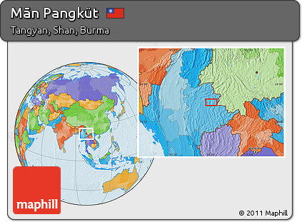 Political Location Map of Mān Pangküt