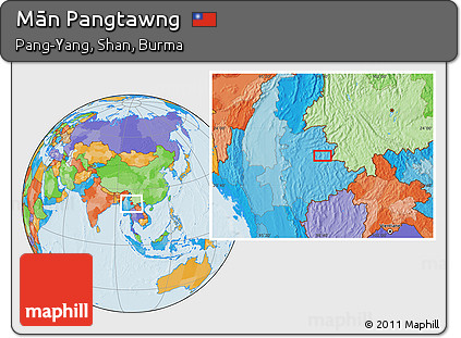 Political Location Map of Mān Pangtawng
