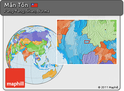 Political Location Map of Mān Tōn