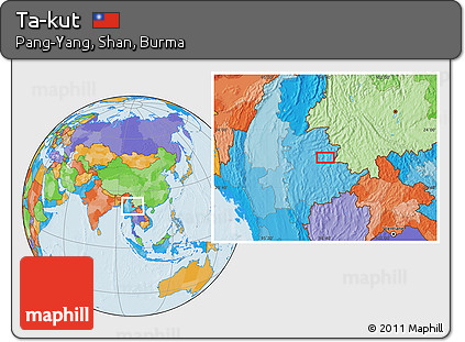 Political Location Map of Ta-kut