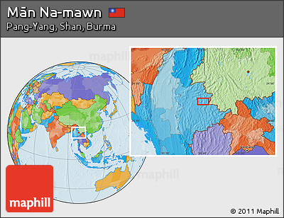 Political Location Map of Mān Na-mawn