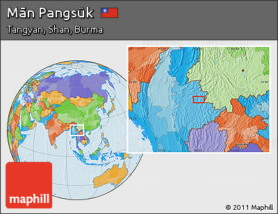 Political Location Map of Mān Pangsük