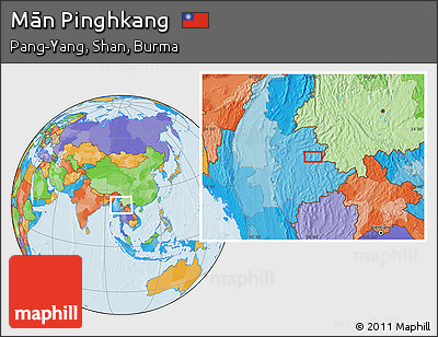 Political Location Map of Mān Pinghkang