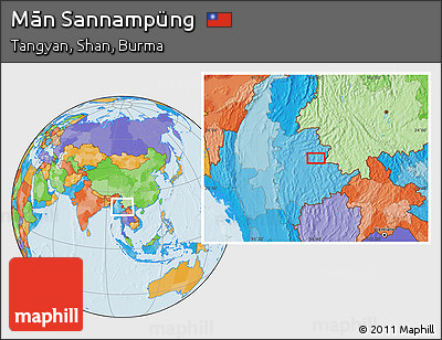 Political Location Map of Mān Sannampüng