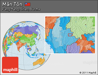 Political Location Map of Mān Tōn