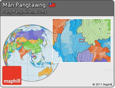 Political Location Map of Mān Pangtawng