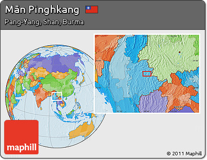 Political Location Map of Mān Pinghkang
