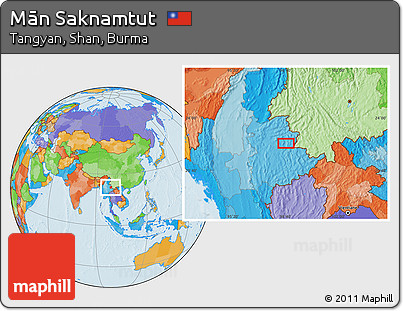 Political Location Map of Mān Saknamtut