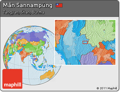 Political Location Map of Mān Sannampüng
