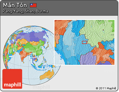 Political Location Map of Mān Tōn