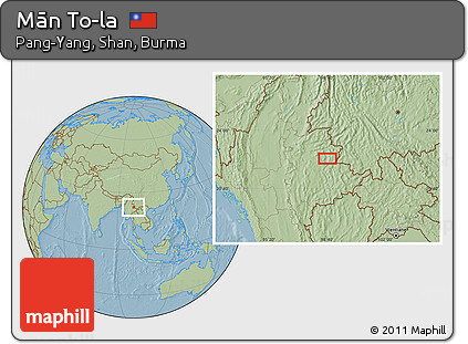 Savanna Style Location Map of Mān To-la, hill shading