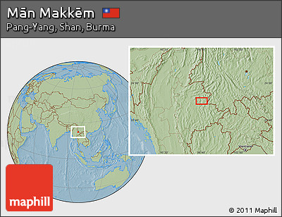 Savanna Style Location Map of Mān Makkēm, hill shading