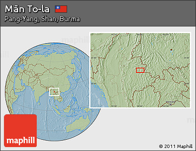 Savanna Style Location Map of Mān To-la, hill shading