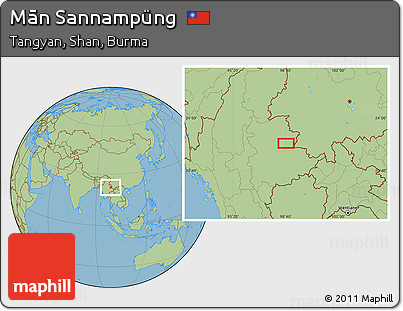 Savanna Style Location Map of Mān Sannampüng