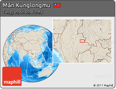 Shaded Relief Location Map of Mān Kunglongmu