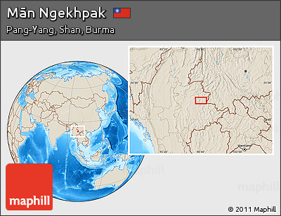 Shaded Relief Location Map of Mān Ngekhpak