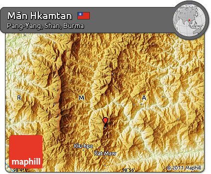 Physical Map of Mān Hkamtan