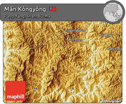 Physical Map of Mān Kōngyōng