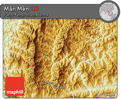 Physical Map of Mān Mēn