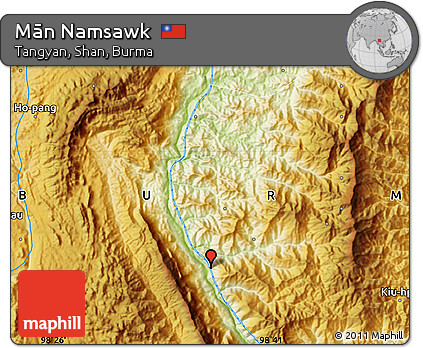 Physical Map of Mān Namsawk