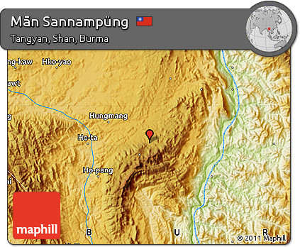 Physical Map of Mān Sannampüng